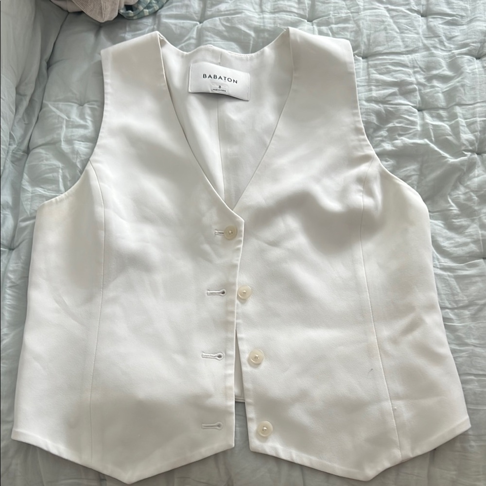 Babaton Cream Buttoned Vest